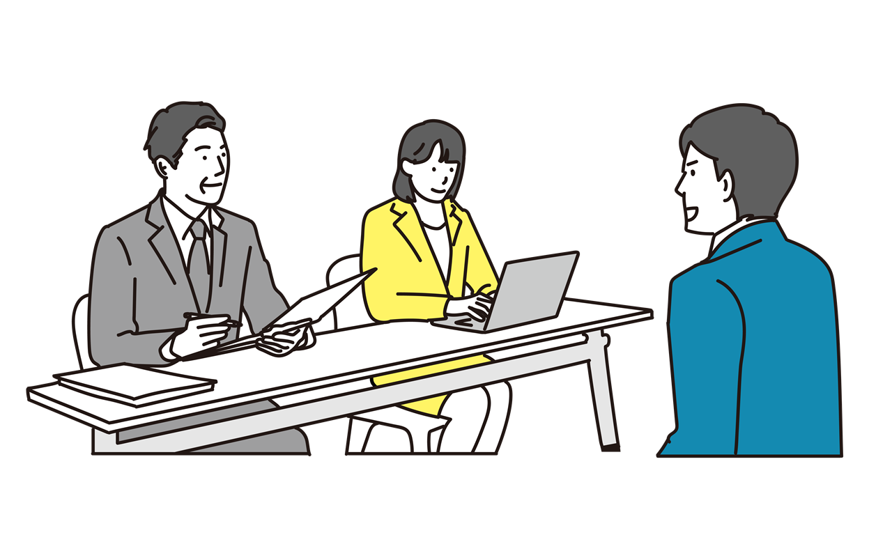 履歴書持参、面接